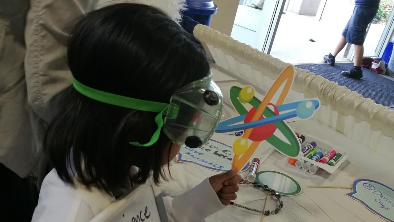 Girl in scientist costume