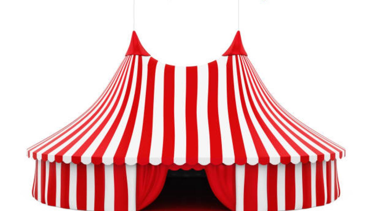 striped circus tent