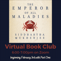 Bookclub advertisement depicting the cover of the book and the information in the announcement