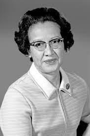 Black and white photograph of Katherine Johnson