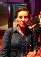 Photograph of Dr. Maryam Mirzakhani at a conference