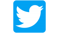 Twitter logo: white bird on a blue square