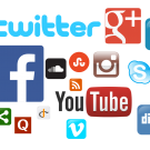 Social Media logos on a white background